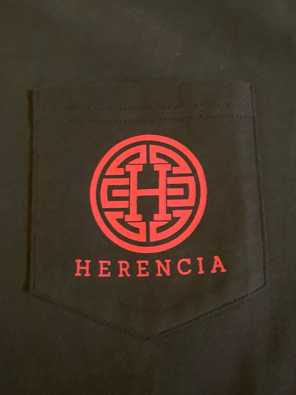 Men’s Black Shirt with Red Logo Pocket
